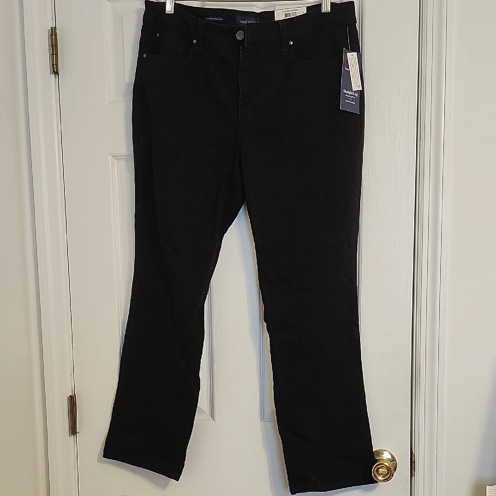 NEW Charter Club Black Straight Leg Jeans - Picture 1 of 4